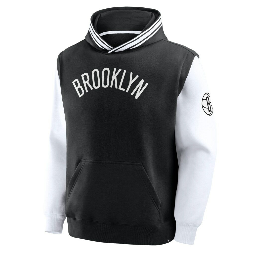 Black/White Brooklyn Nets Half Court Shot Clock Fastbreak Hoodie | NBA