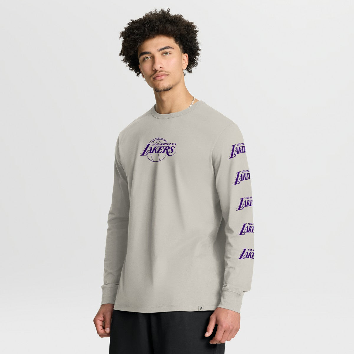 Cream Los Angeles Lakers Crossover Collection Ball Screen Action Premium Long Sleeve T-Shirt | NBA