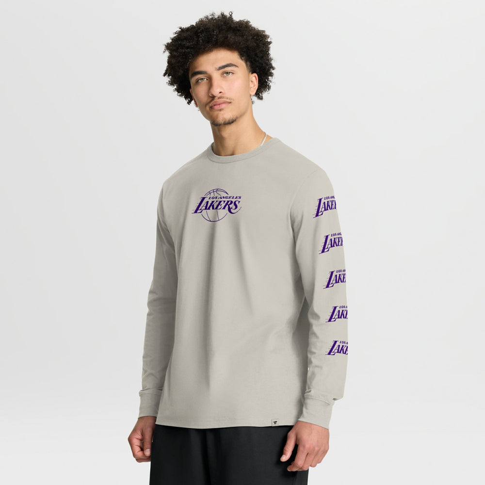 Cream Los Angeles Lakers Crossover Collection Ball Screen Action Premium Long Sleeve T-Shirt | NBA