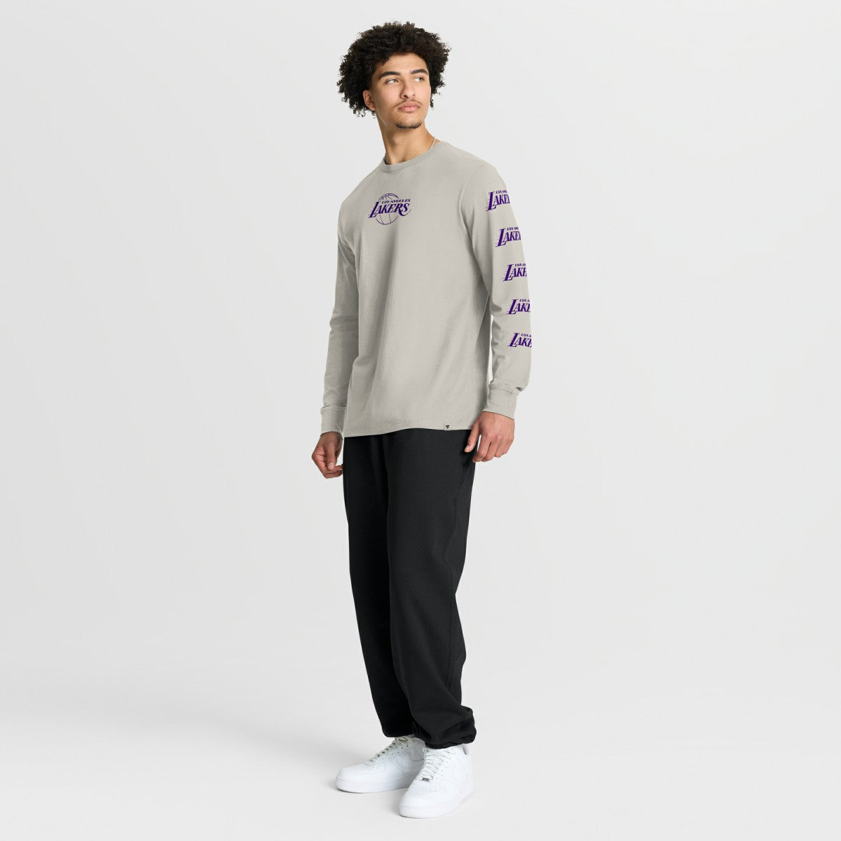 Cream Los Angeles Lakers Crossover Collection Ball Screen Action Premium Long Sleeve T-Shirt | NBA