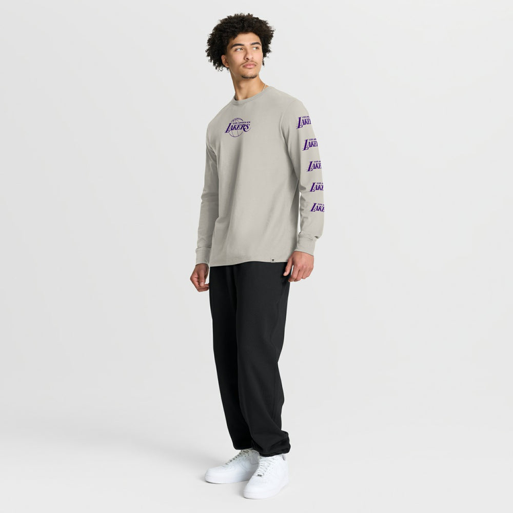 Cream Los Angeles Lakers Crossover Collection Ball Screen Action Premium Long Sleeve T-Shirt | NBA