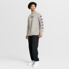 Cream Los Angeles Lakers Crossover Collection Ball Screen Action Premium Long Sleeve T-Shirt | NBA