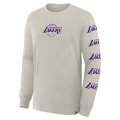 Cream Los Angeles Lakers Crossover Collection Ball Screen Action Premium Long Sleeve T-Shirt | NBA