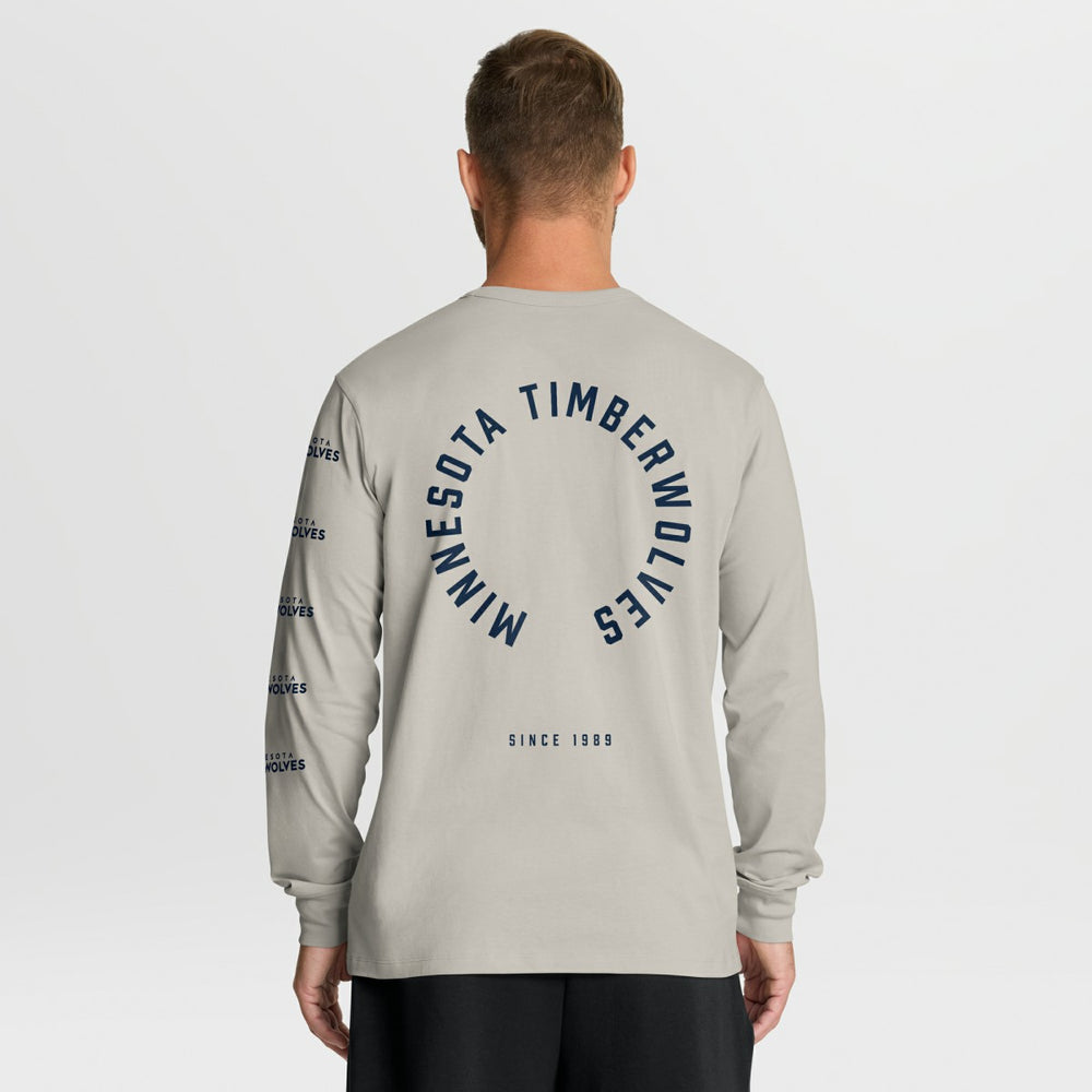 Cream Minnesota Timberwolves Crossover Collection Ball Screen Action Premium Long Sleeve T-Shirt | NBA