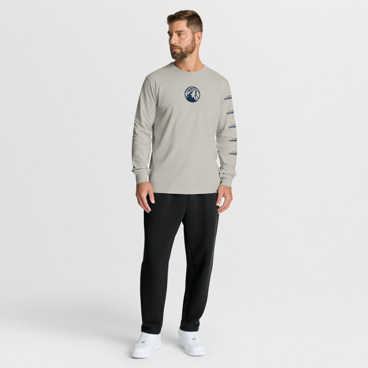 Cream Minnesota Timberwolves Crossover Collection Ball Screen Action Premium Long Sleeve T-Shirt | NBA