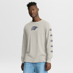 Cream Oklahoma City Thunder Crossover Collection Ball Screen Action Premium Long Sleeve T-Shirt | NBA