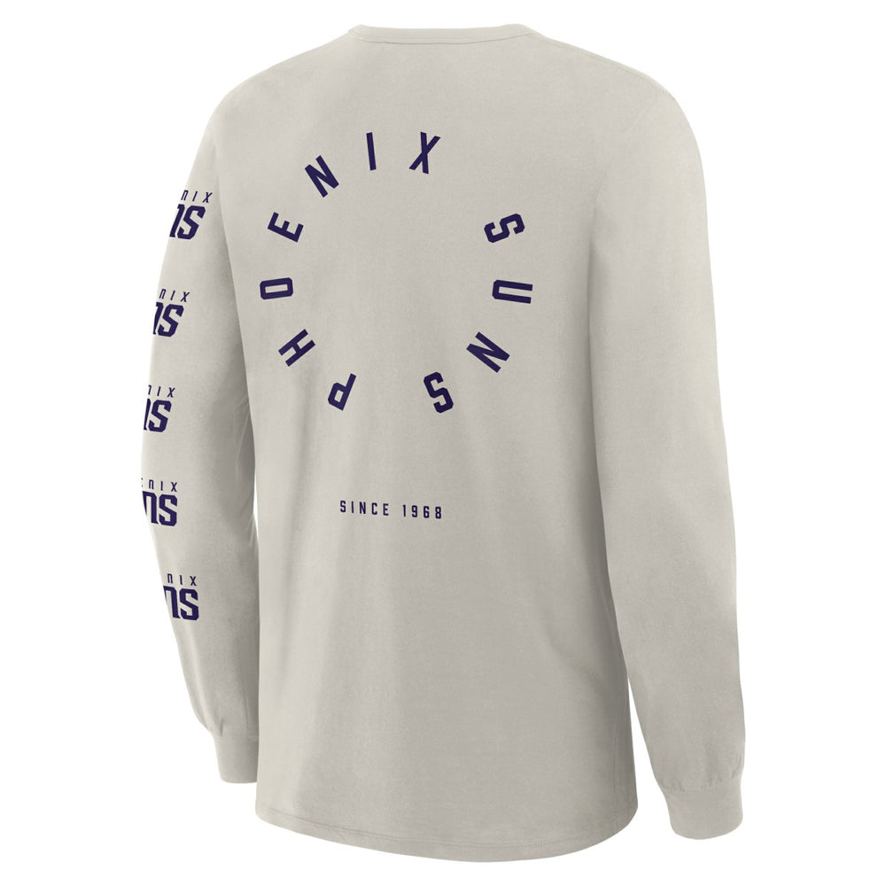 Cream Phoenix Suns Crossover Collection Ball Screen Action Premium Long Sleeve T-Shirt | NBA