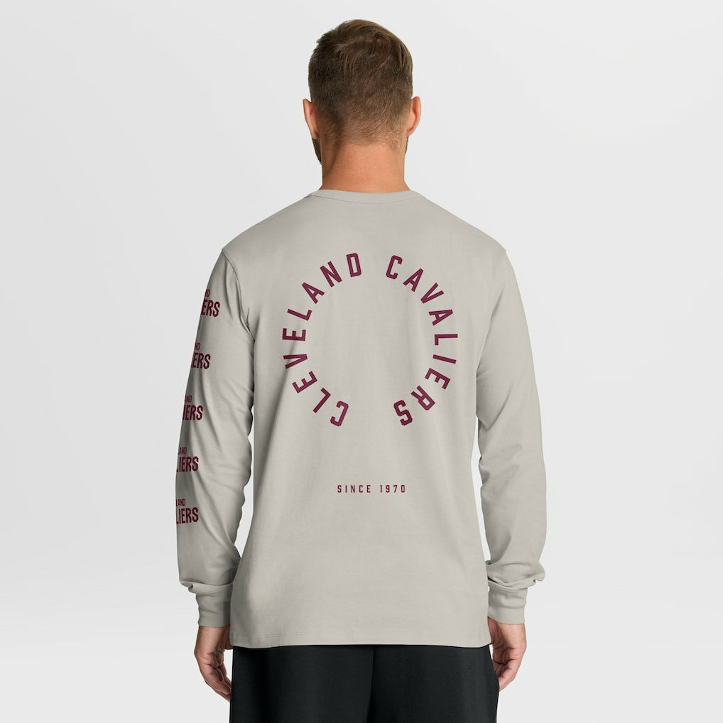 Cream Cleveland Cavaliers Crossover Collection Ball Screen Action Premium Long Sleeve T-Shirt sale | NBA