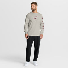 Cream Cleveland Cavaliers Crossover Collection Ball Screen Action Premium Long Sleeve T-Shirt sale | NBA
