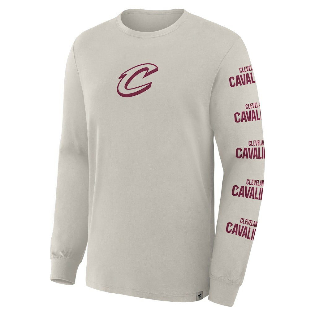 Cream Cleveland Cavaliers Crossover Collection Ball Screen Action Premium Long Sleeve T-Shirt sale | NBA