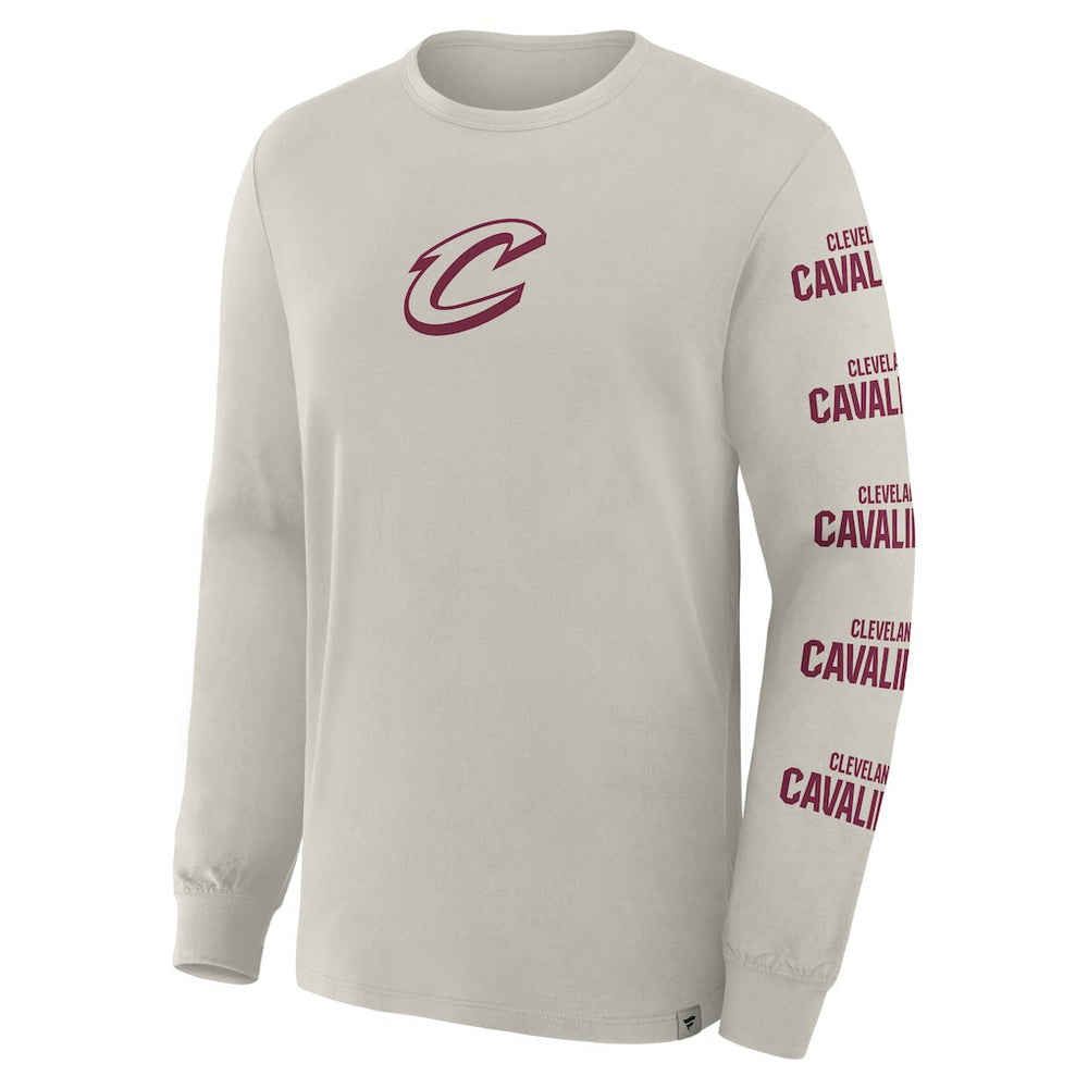Cream Cleveland Cavaliers Crossover Collection Ball Screen Action Premium Long Sleeve T-Shirt sale | NBA