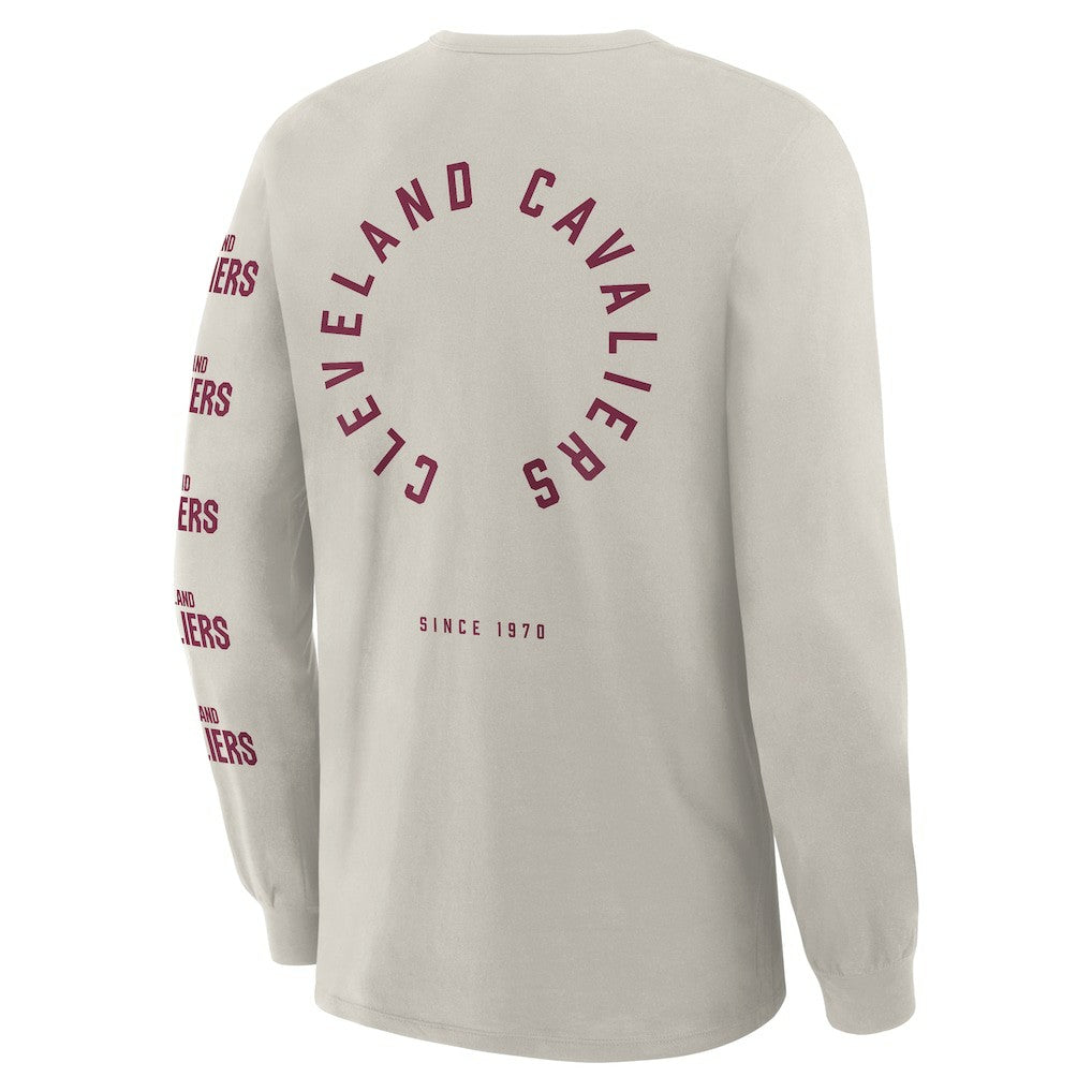 Cream Cleveland Cavaliers Crossover Collection Ball Screen Action Premium Long Sleeve T-Shirt sale | NBA