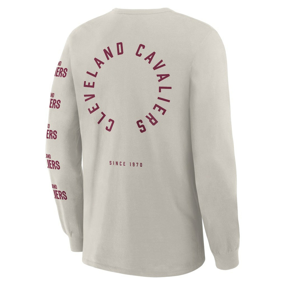 Cream Cleveland Cavaliers Crossover Collection Ball Screen Action Premium Long Sleeve T-Shirt sale | NBA