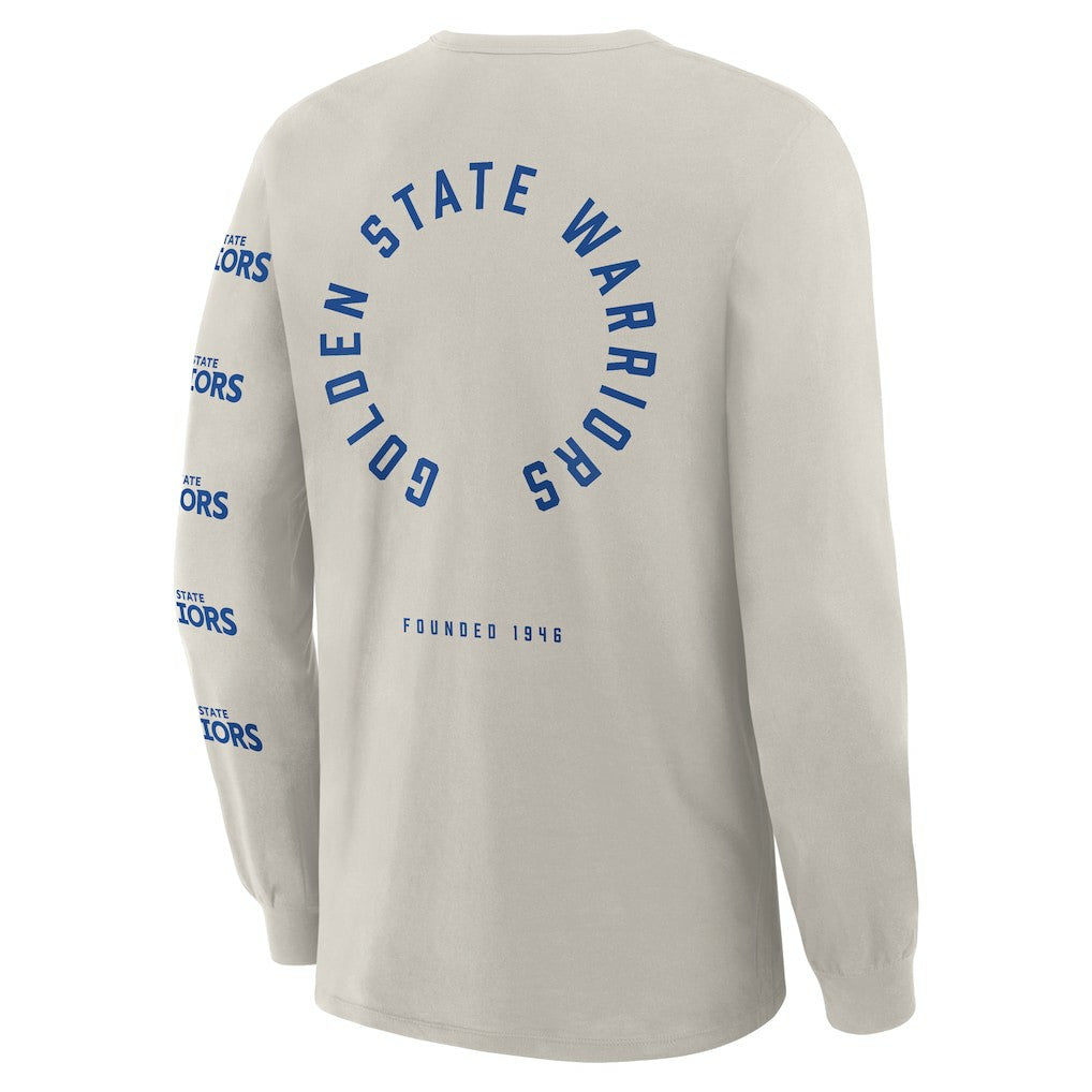 Cream Golden State Warriors Crossover Collection Ball Screen Action Premium Long Sleeve T-Shirt sale | NBA