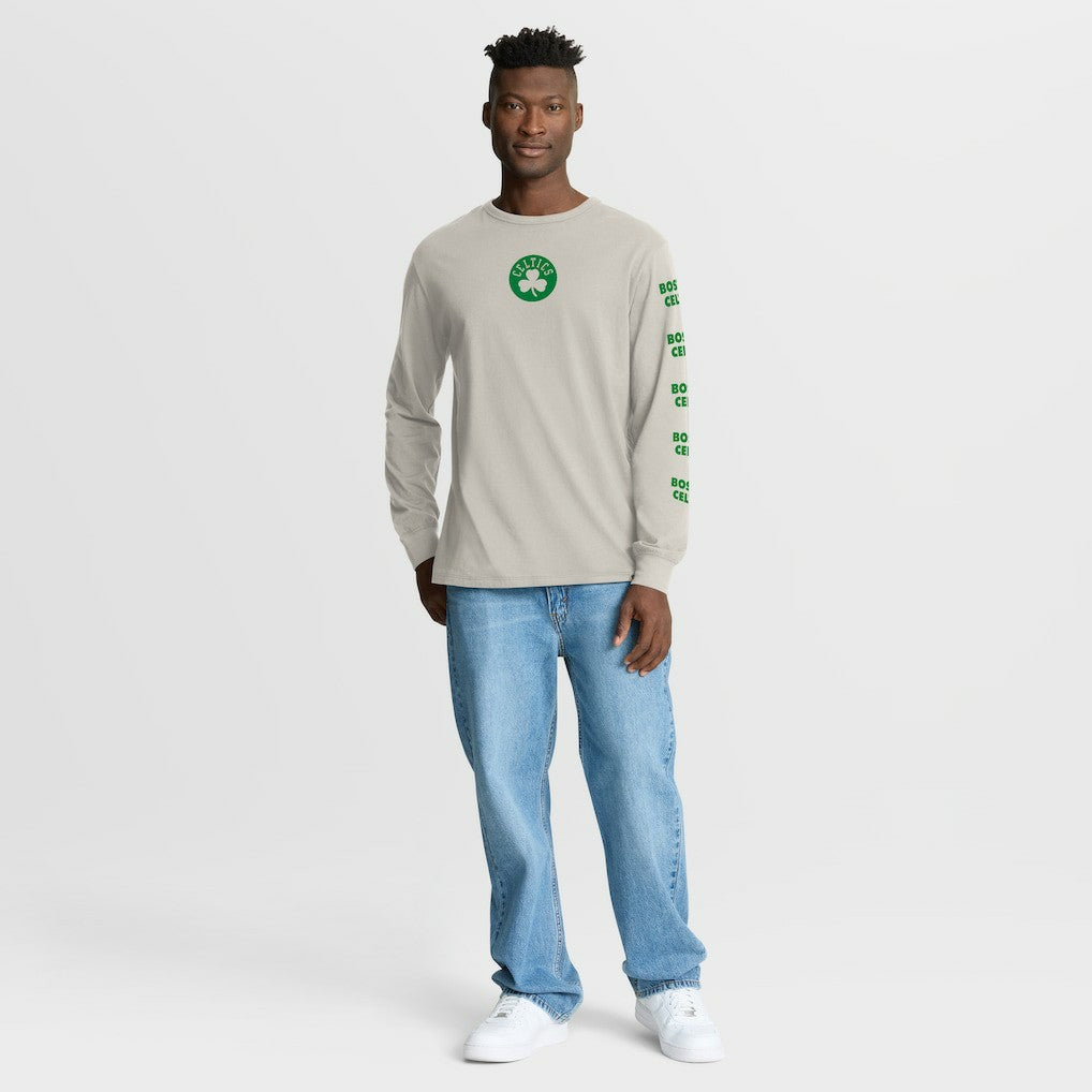 Cream Boston Celtics Crossover Collection Ball Screen Action Premium Long Sleeve T-Shirt | NBA