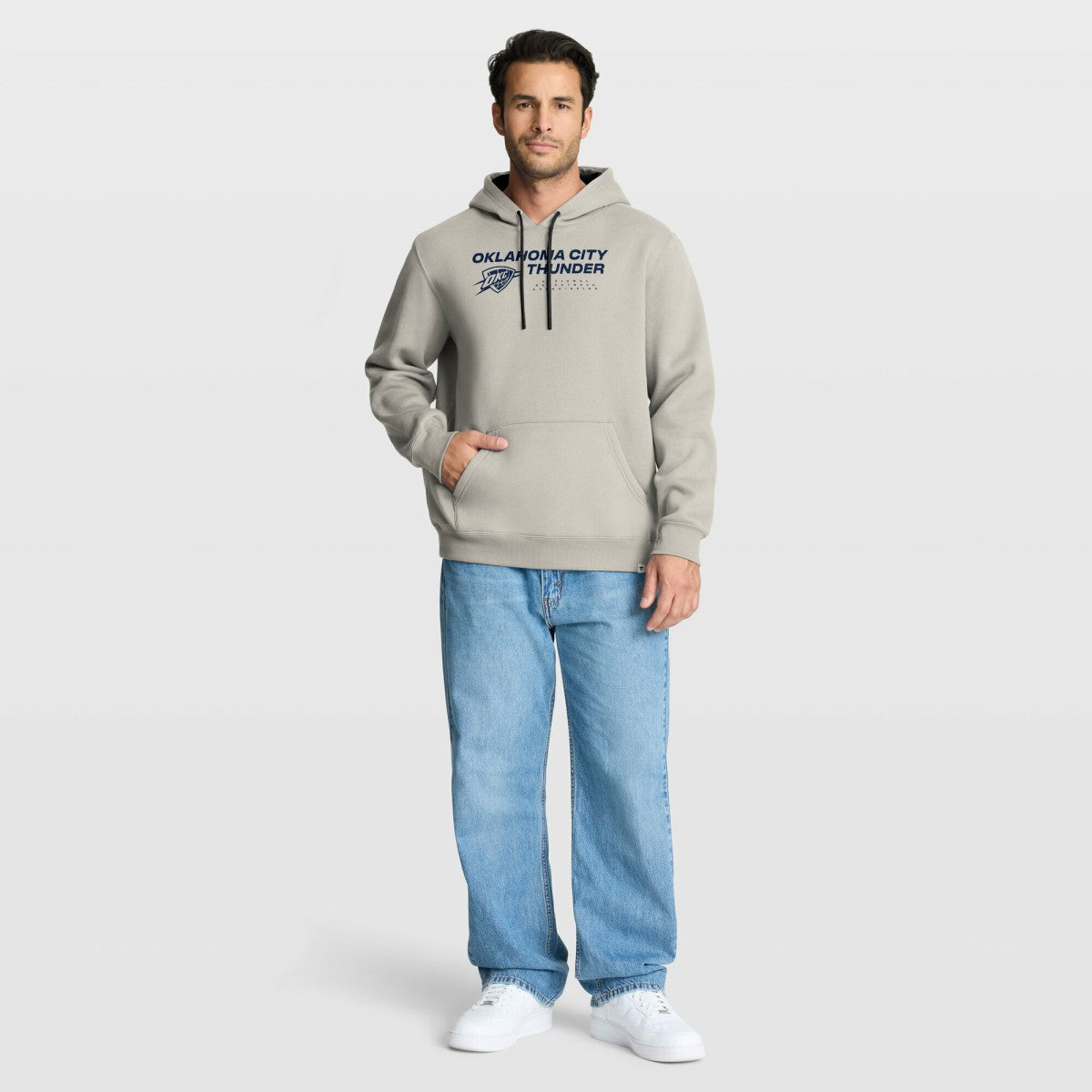 Off White Oklahoma City Thunder Crossover Collection Blocked Shot Premium Pullover Hoodie | NBA