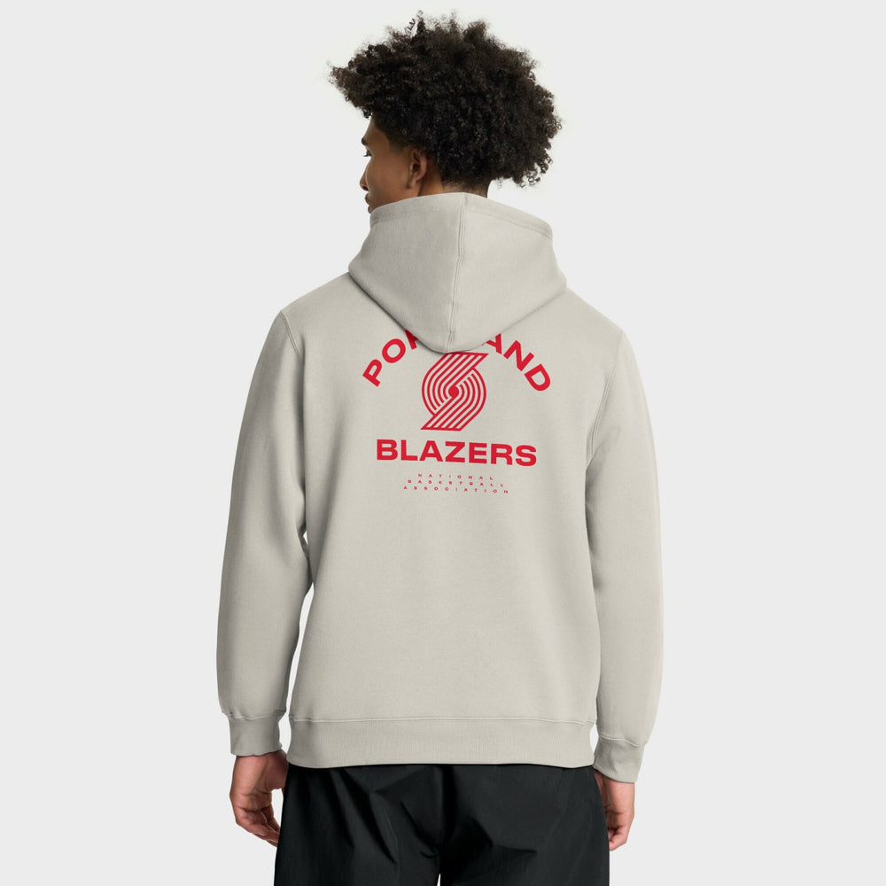 Off White Portland Trail Blazers Crossover Collection Blocked Shot Premium Pullover Hoodie | NBA