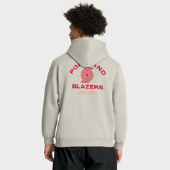 Off White Portland Trail Blazers Crossover Collection Blocked Shot Premium Pullover Hoodie | NBA