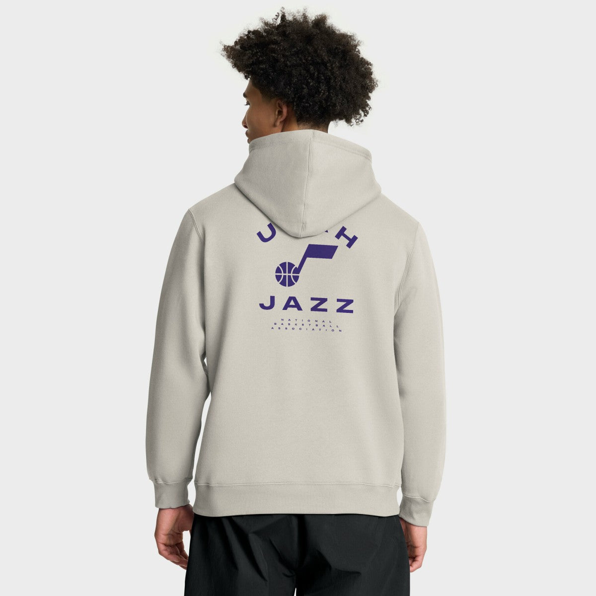 Off White Utah Jazz Crossover Collection Blocked Shot Premium Pullover Hoodie | NBA