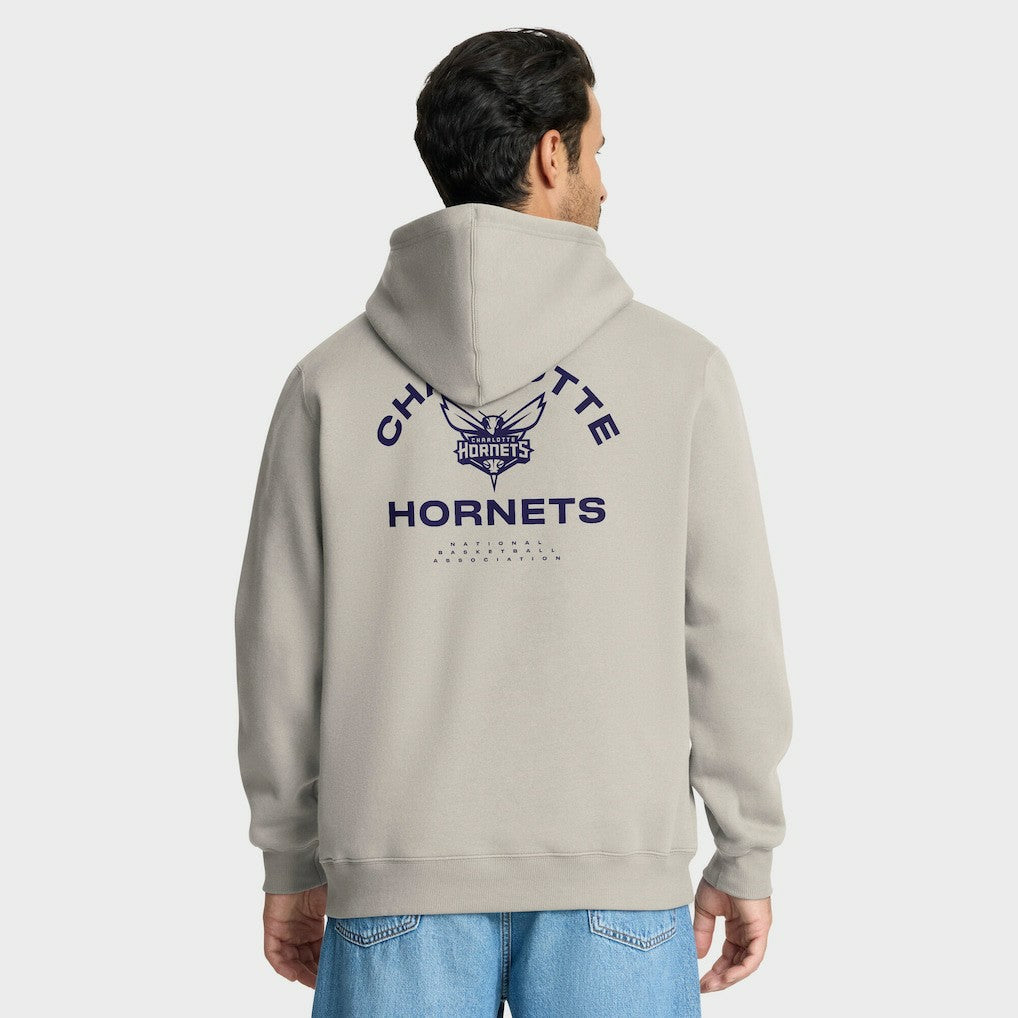 Off White Charlotte Hornets Crossover Collection Blocked Shot Premium Pullover Hoodie | NBA