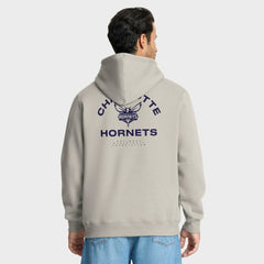 Off White Charlotte Hornets Crossover Collection Blocked Shot Premium Pullover Hoodie | NBA