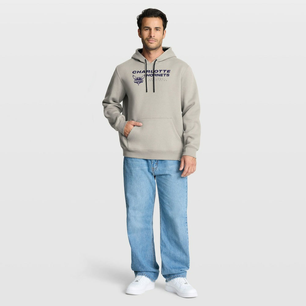 Off White Charlotte Hornets Crossover Collection Blocked Shot Premium Pullover Hoodie | NBA