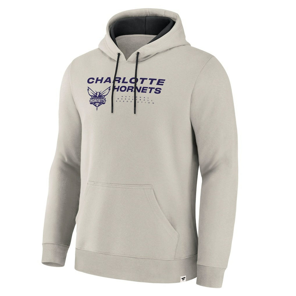 Off White Charlotte Hornets Crossover Collection Blocked Shot Premium Pullover Hoodie | NBA