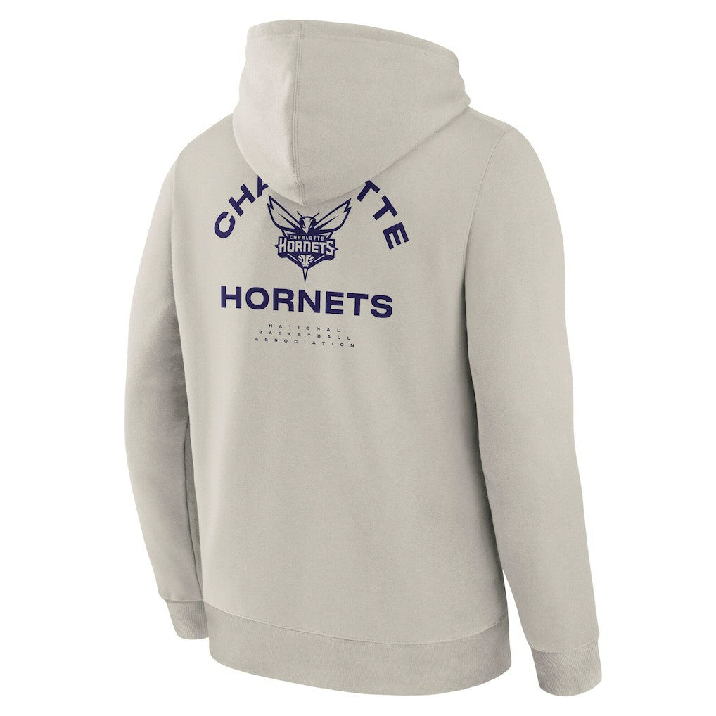 Off White Charlotte Hornets Crossover Collection Blocked Shot Premium Pullover Hoodie | NBA