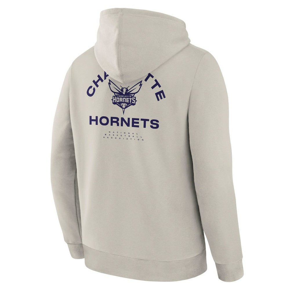 Off White Charlotte Hornets Crossover Collection Blocked Shot Premium Pullover Hoodie | NBA