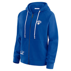 Royal New York Knicks WEAR by Erin Andrews Women's Vintage Full-Zip Raglan Hoodie | NBA