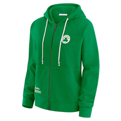 Green Boston Celtics WEAR by Erin Andrews Women's Vintage Full-Zip Raglan Hoodie | NBA