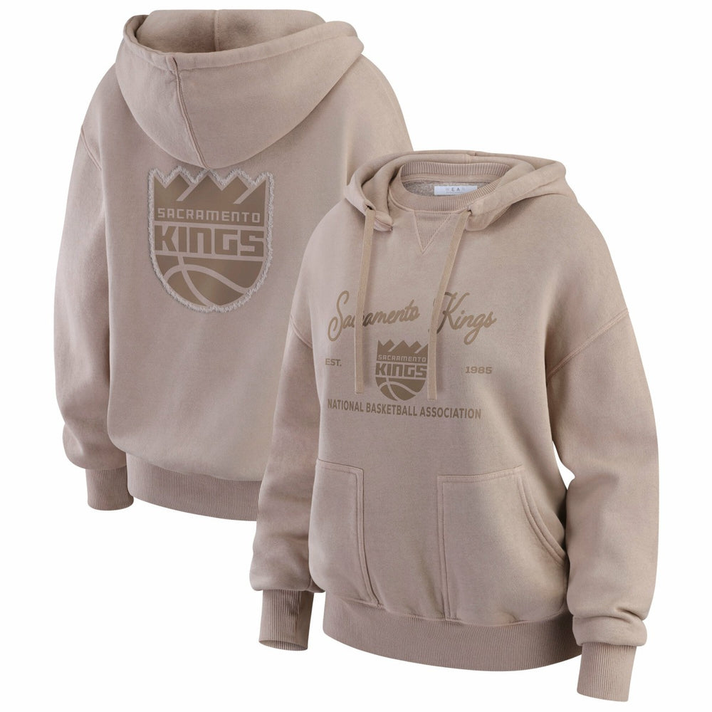 Tan Sacramento Kings WEAR by Erin Andrews Women's Washed Pullover Crewdie | NBA