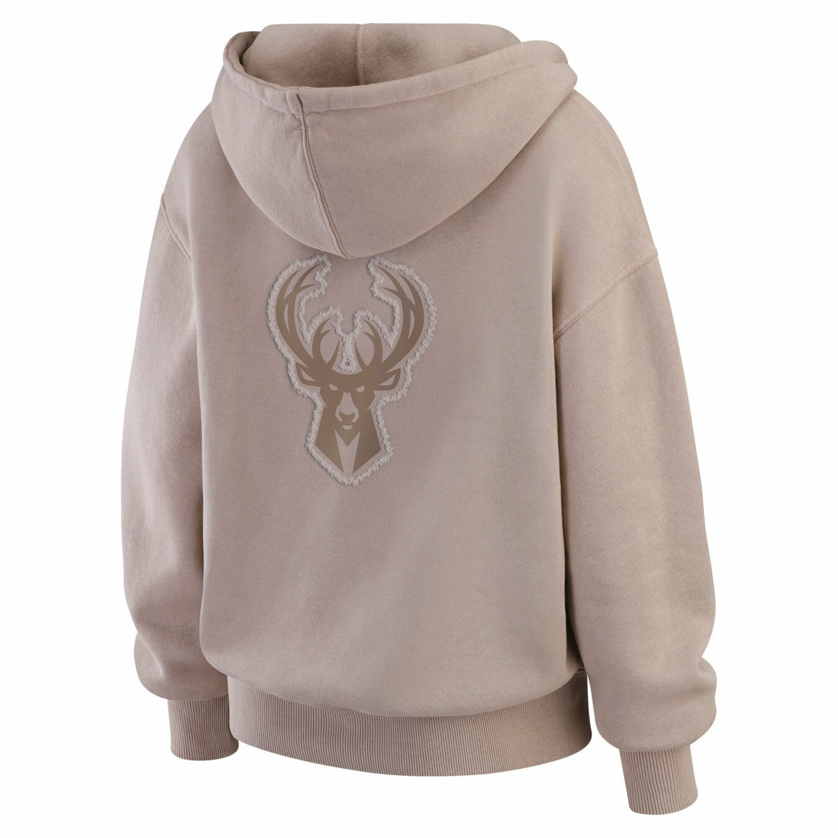 Tan Milwaukee Bucks WEAR by Erin Andrews Women's Washed Pullover Crewdie | NBA