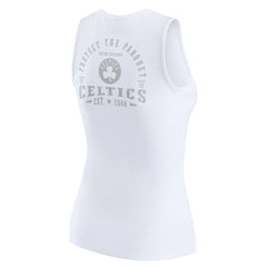White Boston Celtics WEAR by Erin Andrews Women's Rib-Knit Henley Tank Top | NBA