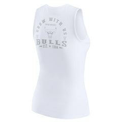 White Chicago Bulls WEAR by Erin Andrews Women's Rib-Knit Henley Tank Top sale | NBA