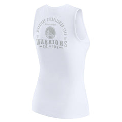 White Golden State Warriors WEAR by Erin Andrews Women's Rib-Knit Henley Tank Top sale | NBA