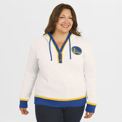 Cream Golden State Warriors WEAR by Erin Andrews Women's Plus Size Hoodie Sweater sale | NBA