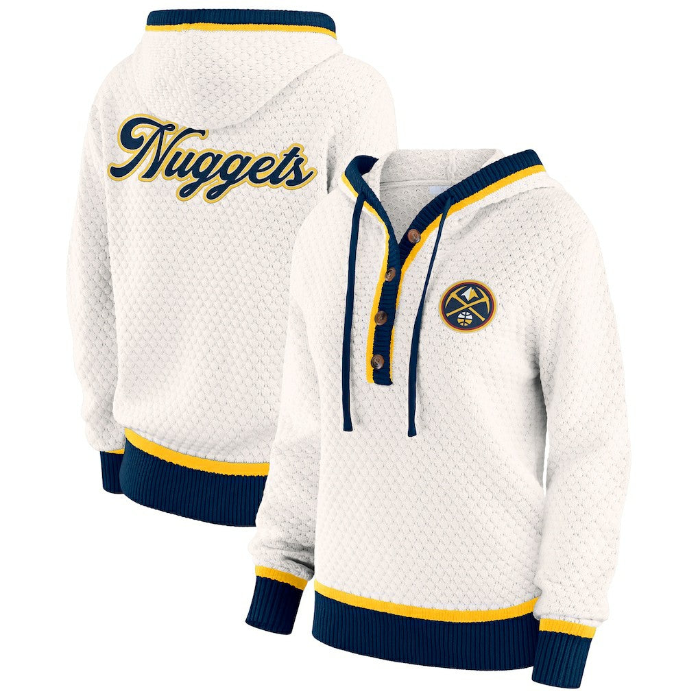Cream Denver Nuggets WEAR by Erin Andrews Women's Plus Size Hoodie Sweater sale | NBA