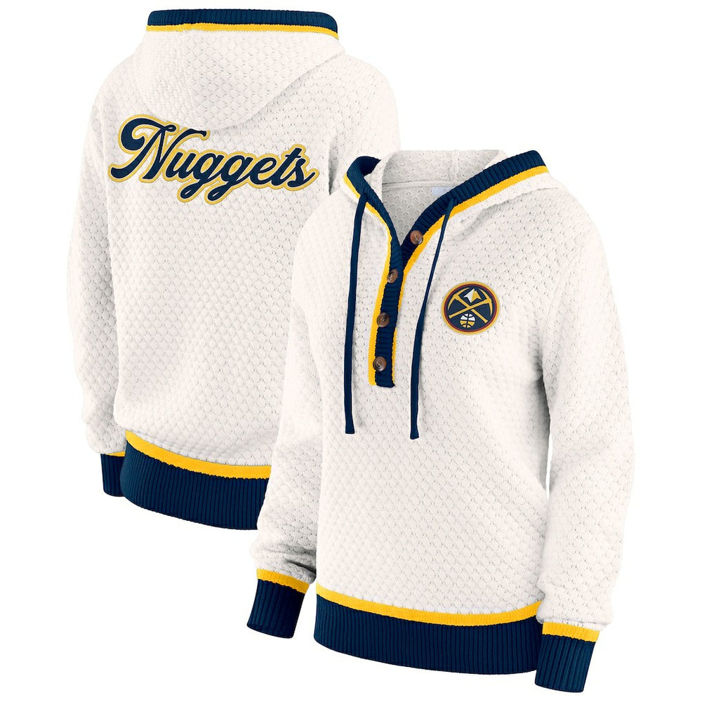 Cream Denver Nuggets WEAR by Erin Andrews Women's Plus Size Hoodie Sweater sale | NBA