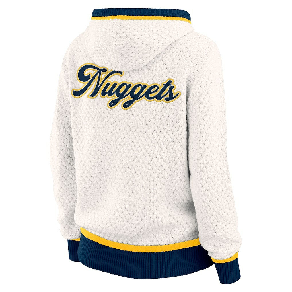 Cream Denver Nuggets WEAR by Erin Andrews Women's Plus Size Hoodie Sweater sale | NBA