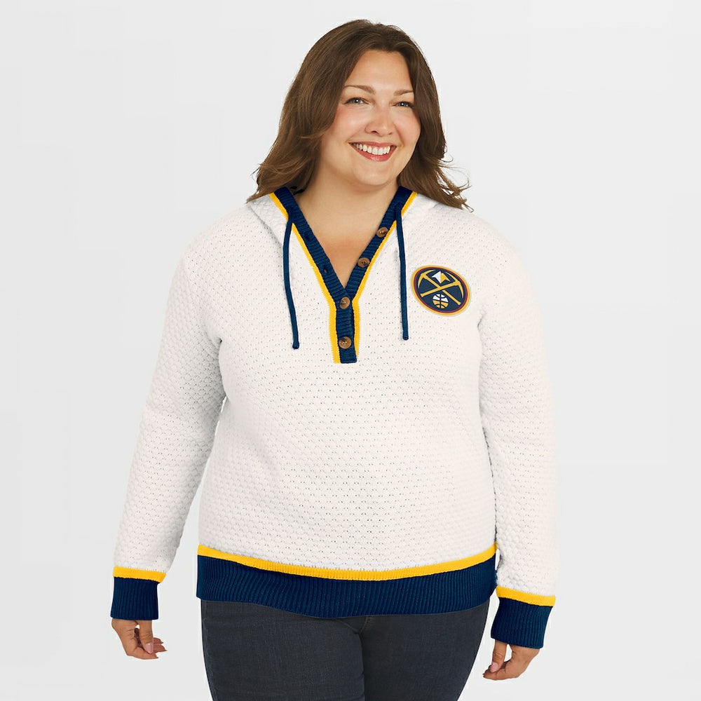 Cream Denver Nuggets WEAR by Erin Andrews Women's Plus Size Hoodie Sweater sale | NBA