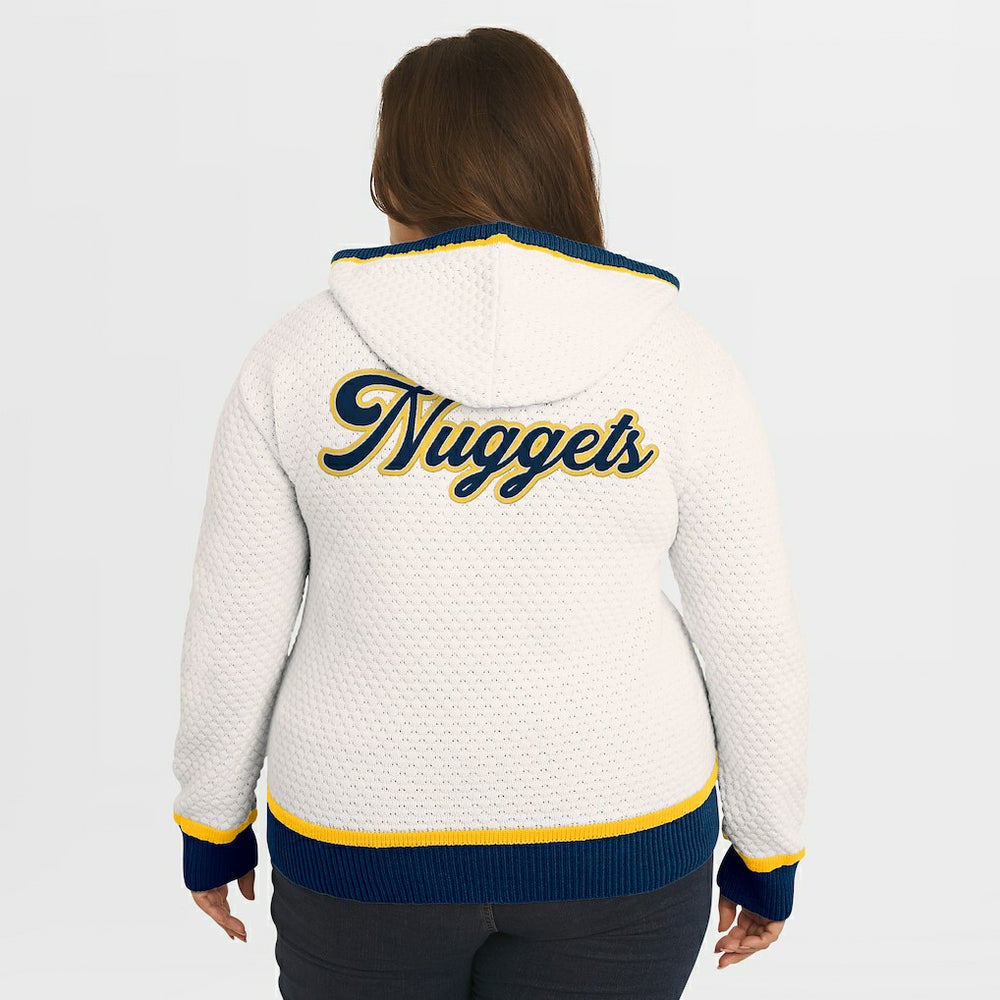 Cream Denver Nuggets WEAR by Erin Andrews Women's Plus Size Hoodie Sweater sale | NBA