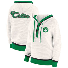 Cream Boston Celtics WEAR by Erin Andrews Women's Plus Size Hoodie Sweater | NBA