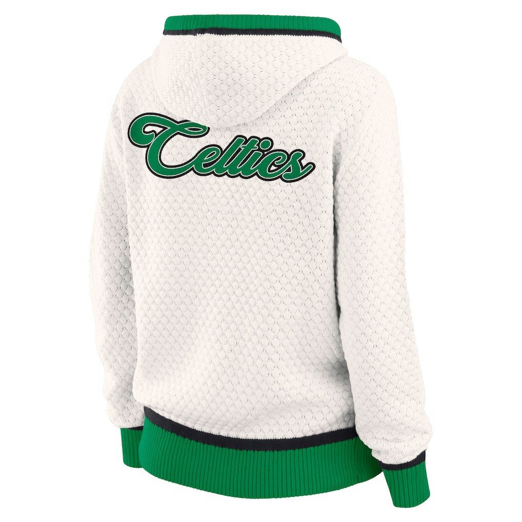 Cream Boston Celtics WEAR by Erin Andrews Women's Plus Size Hoodie Sweater | NBA