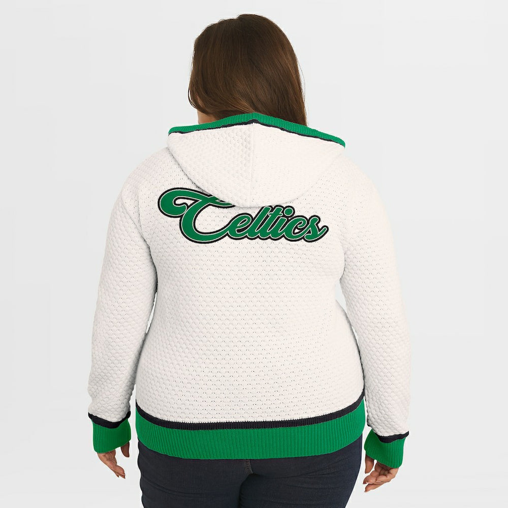 Cream Boston Celtics WEAR by Erin Andrews Women's Plus Size Hoodie Sweater | NBA