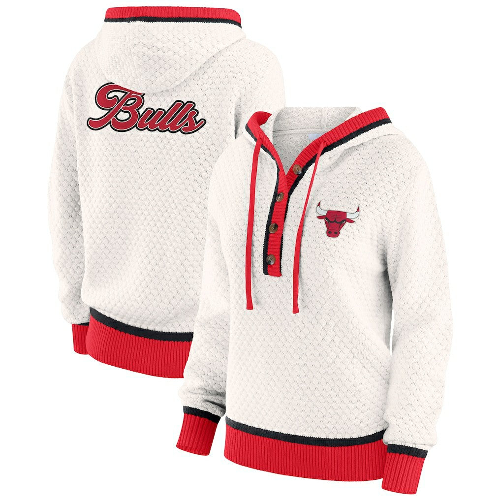 Cream Chicago Bulls WEAR by Erin Andrews Women's Plus Size Hoodie Sweater | NBA