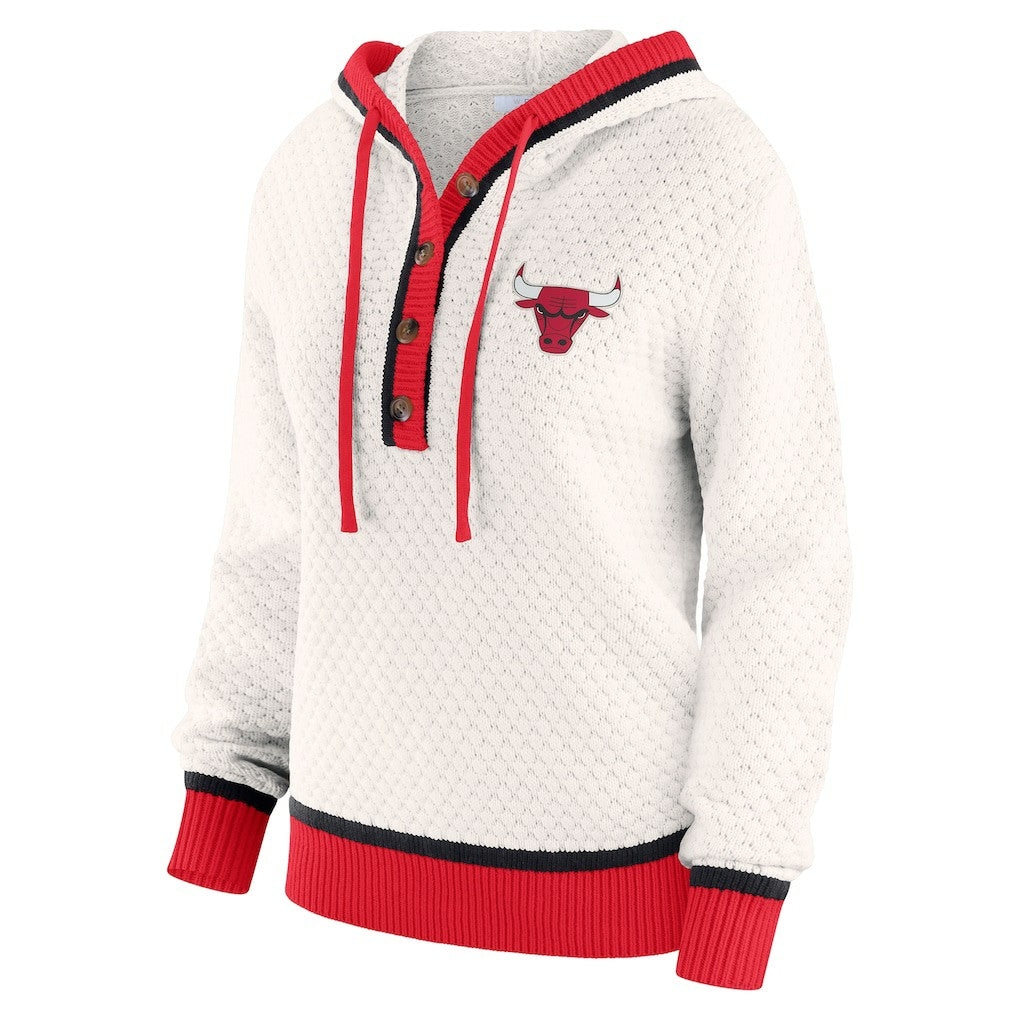 Cream Chicago Bulls WEAR by Erin Andrews Women's Plus Size Hoodie Sweater | NBA