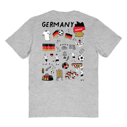Germany National Team Vive La Fete Women's Impressions Artwork T-Shirt for sale - Heather Gray