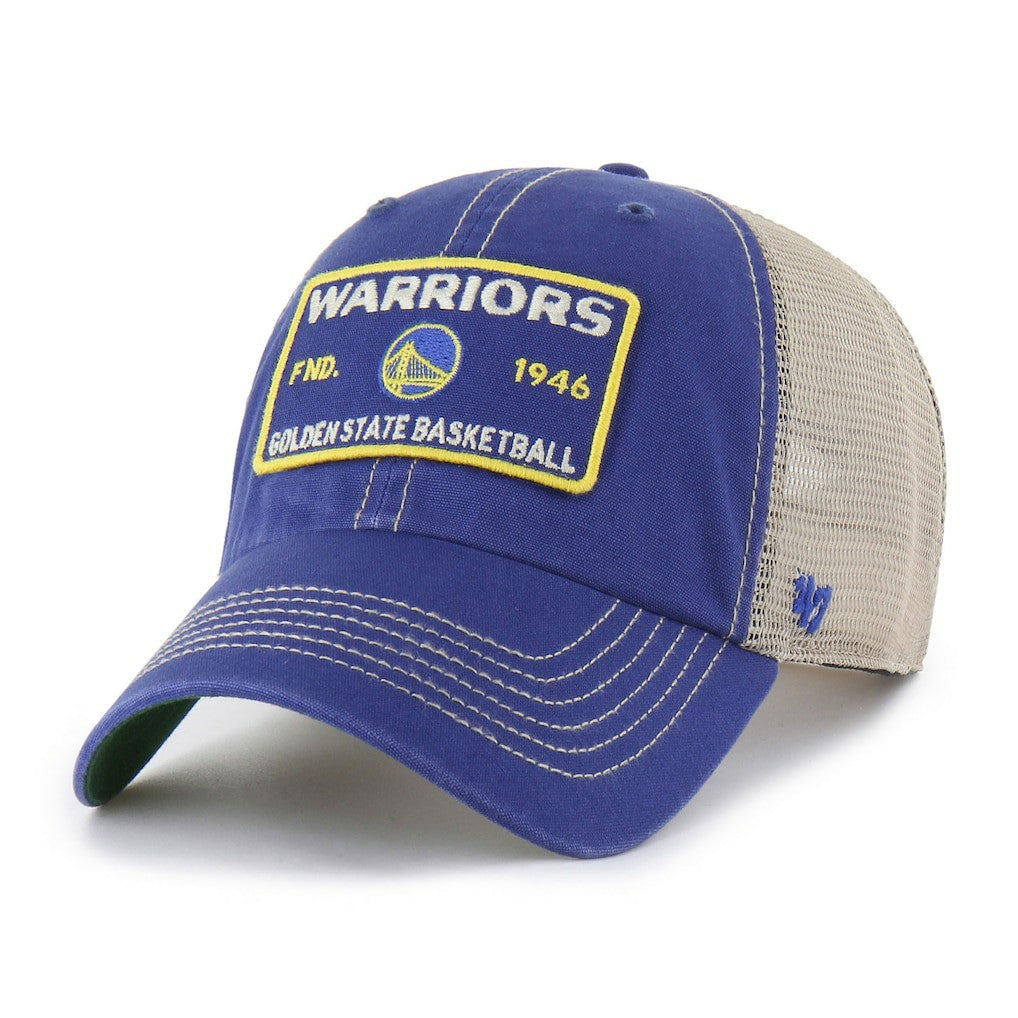 Royal/Tan Golden State Warriors '47 Wabash Patch Clean Up Adjustable Hat sale | NBA
