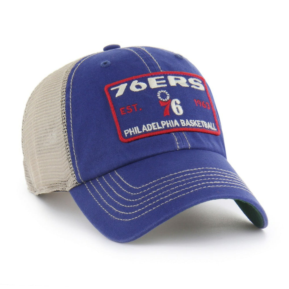 Royal/Tan Philadelphia 76ers '47 Wabash Patch Clean Up Adjustable Hat | NBA